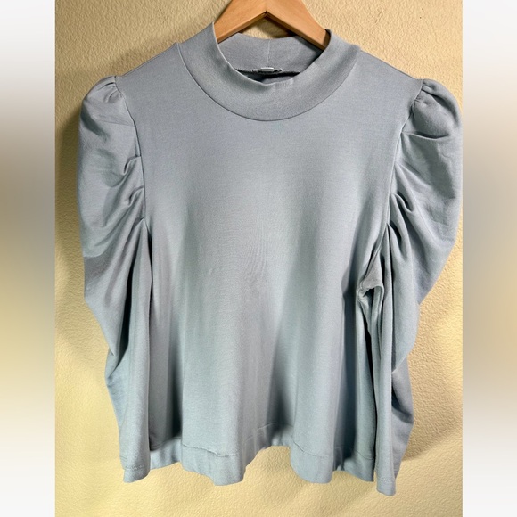Cuyana French Terry Puff Sleeve Sweatshirt in Steel - Picture 10 of 13